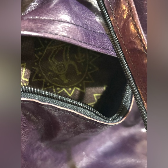 Purple Leather Backpack